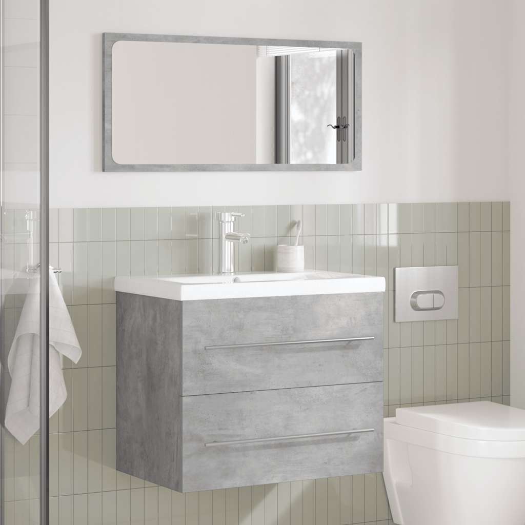 vidaXL 2 Piece Bathroom Furniture Set Concrete Grey Engineered Wood