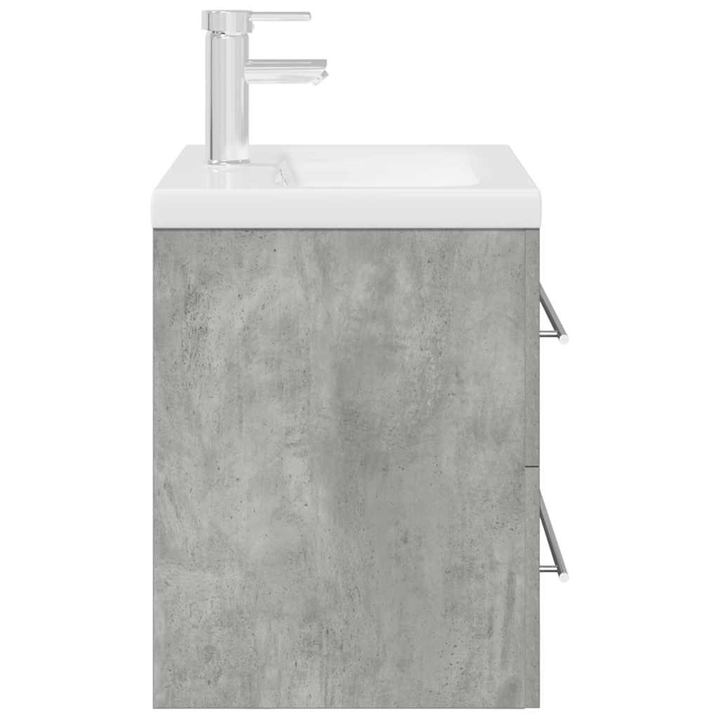 vidaXL 2 Piece Bathroom Furniture Set Concrete Grey Engineered Wood