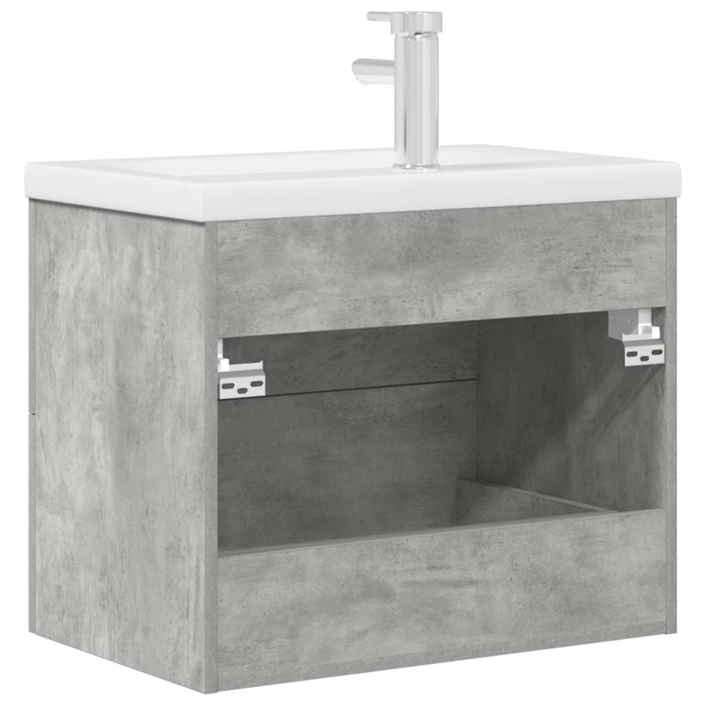 vidaXL 2 Piece Bathroom Furniture Set Concrete Grey Engineered Wood