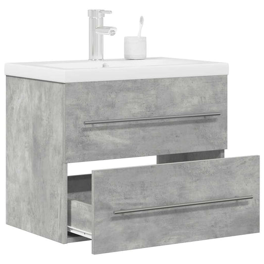 vidaXL 2 Piece Bathroom Furniture Set Concrete Grey Engineered Wood