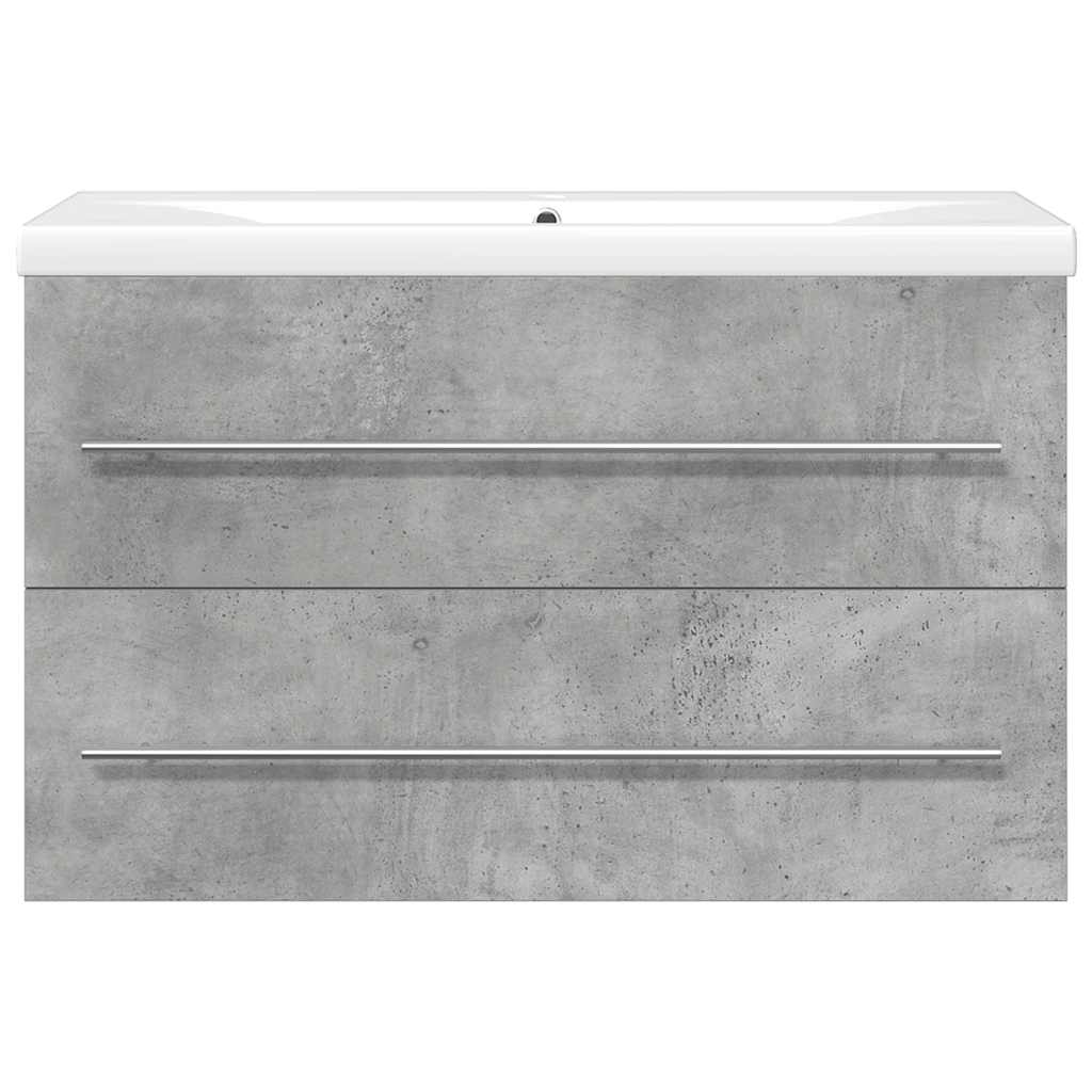 vidaXL 2 Piece Bathroom Furniture Set Concrete Grey Engineered Wood