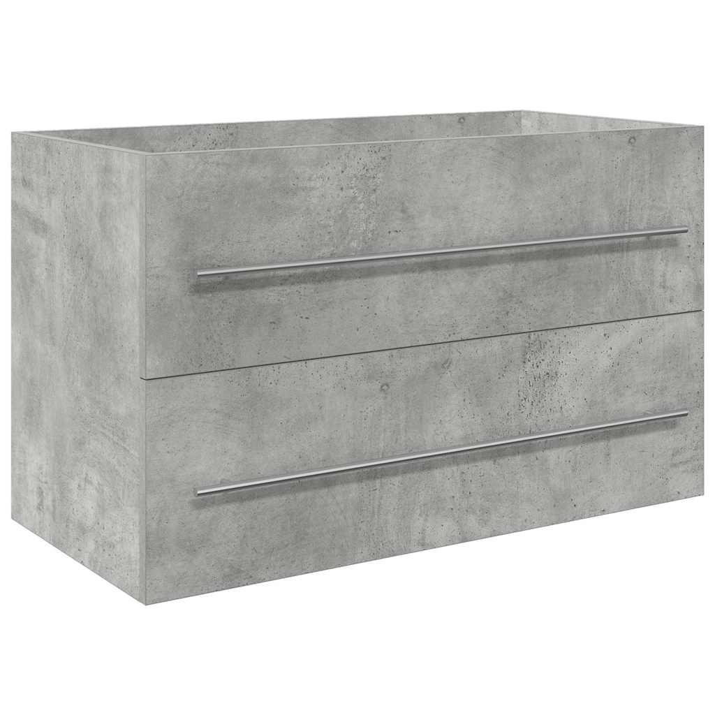 vidaXL 2 Piece Bathroom Furniture Set Concrete Grey Engineered Wood