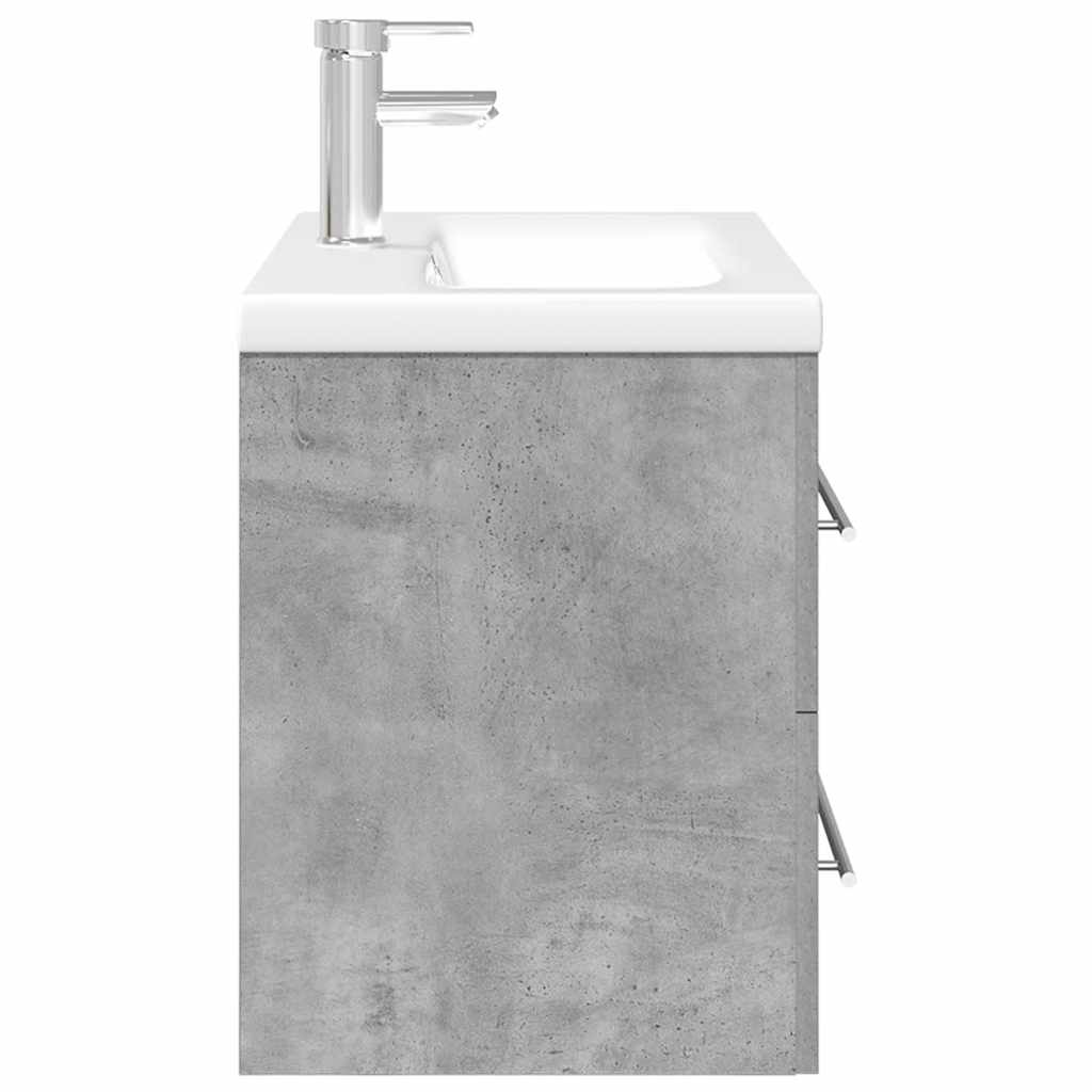 vidaXL 2 Piece Bathroom Furniture Set Concrete Grey Engineered Wood