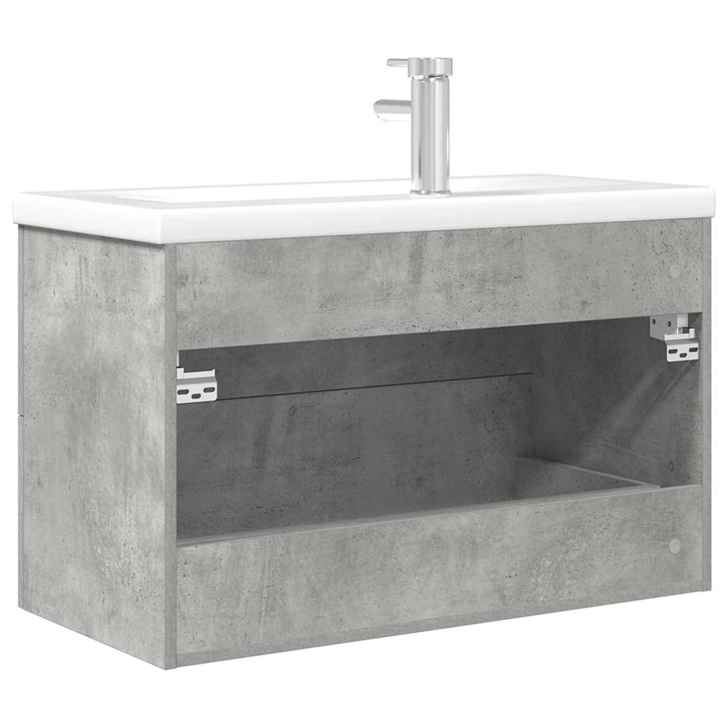 vidaXL 2 Piece Bathroom Furniture Set Concrete Grey Engineered Wood