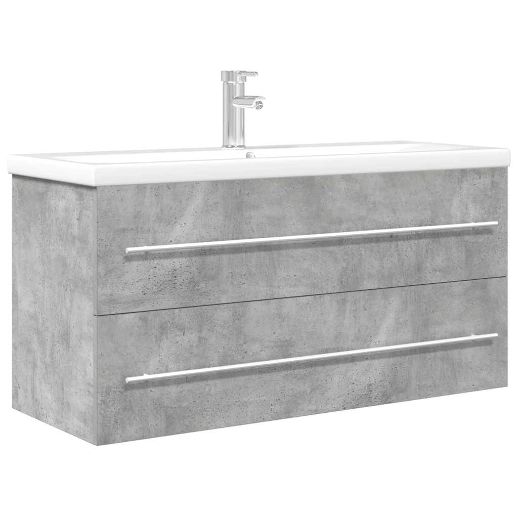 vidaXL 2 Piece Bathroom Furniture Set Concrete Grey Engineered Wood