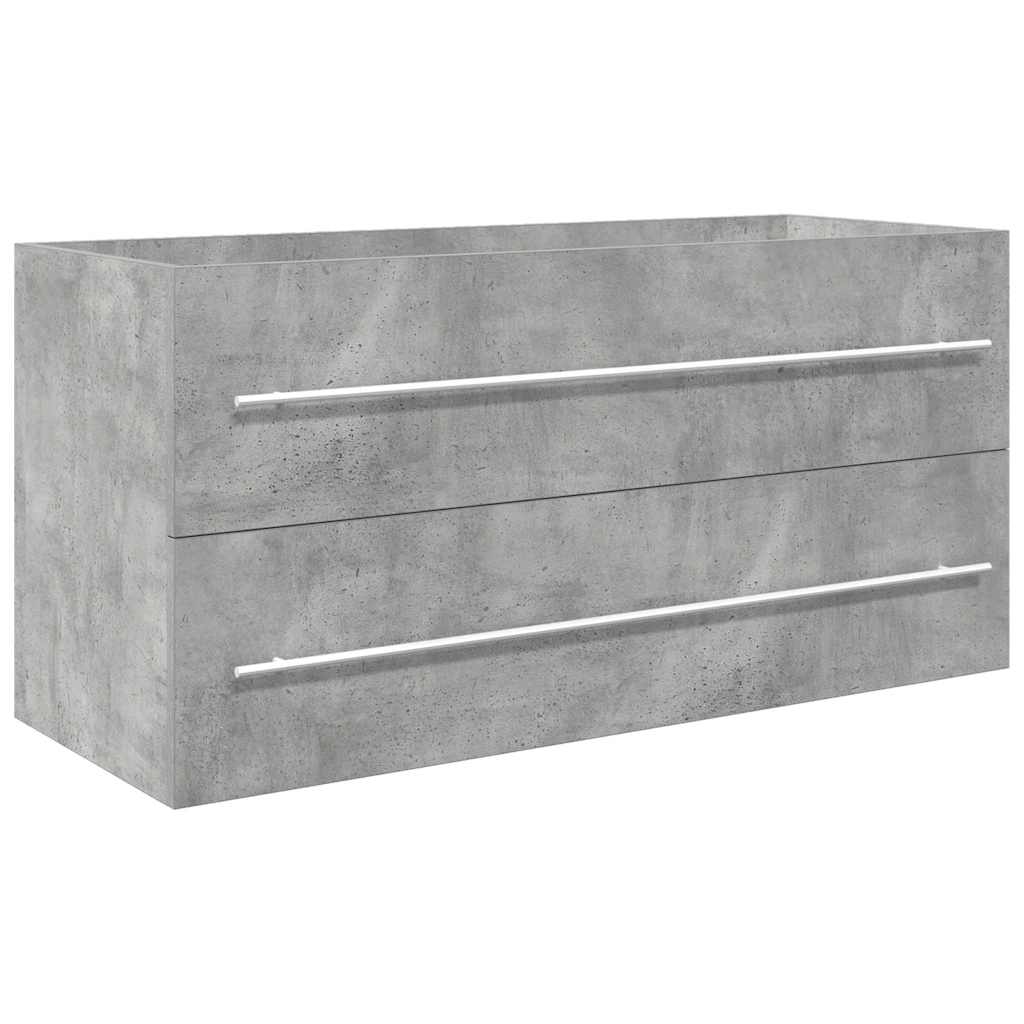 vidaXL 2 Piece Bathroom Furniture Set Concrete Grey Engineered Wood