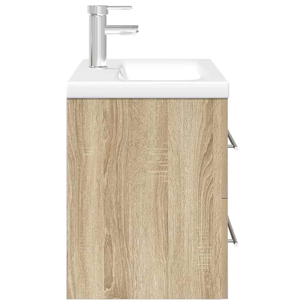 vidaXL 2 Piece Bathroom Furniture Set Sonoma Oak Engineered Wood