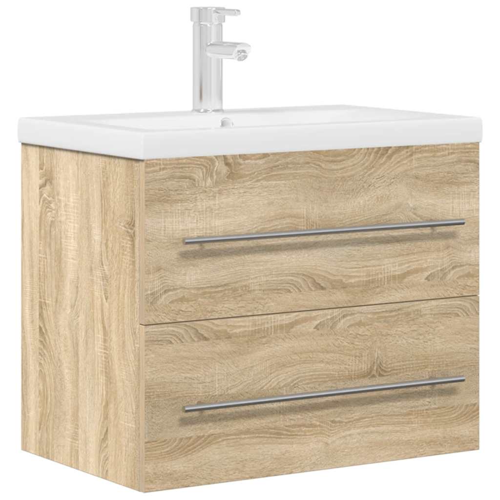 vidaXL 2 Piece Bathroom Furniture Set Sonoma Oak Engineered Wood