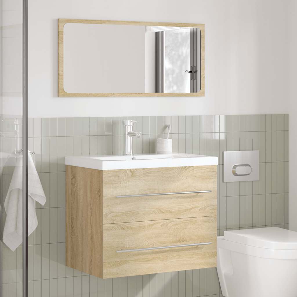 vidaXL 2 Piece Bathroom Furniture Set Sonoma Oak Engineered Wood