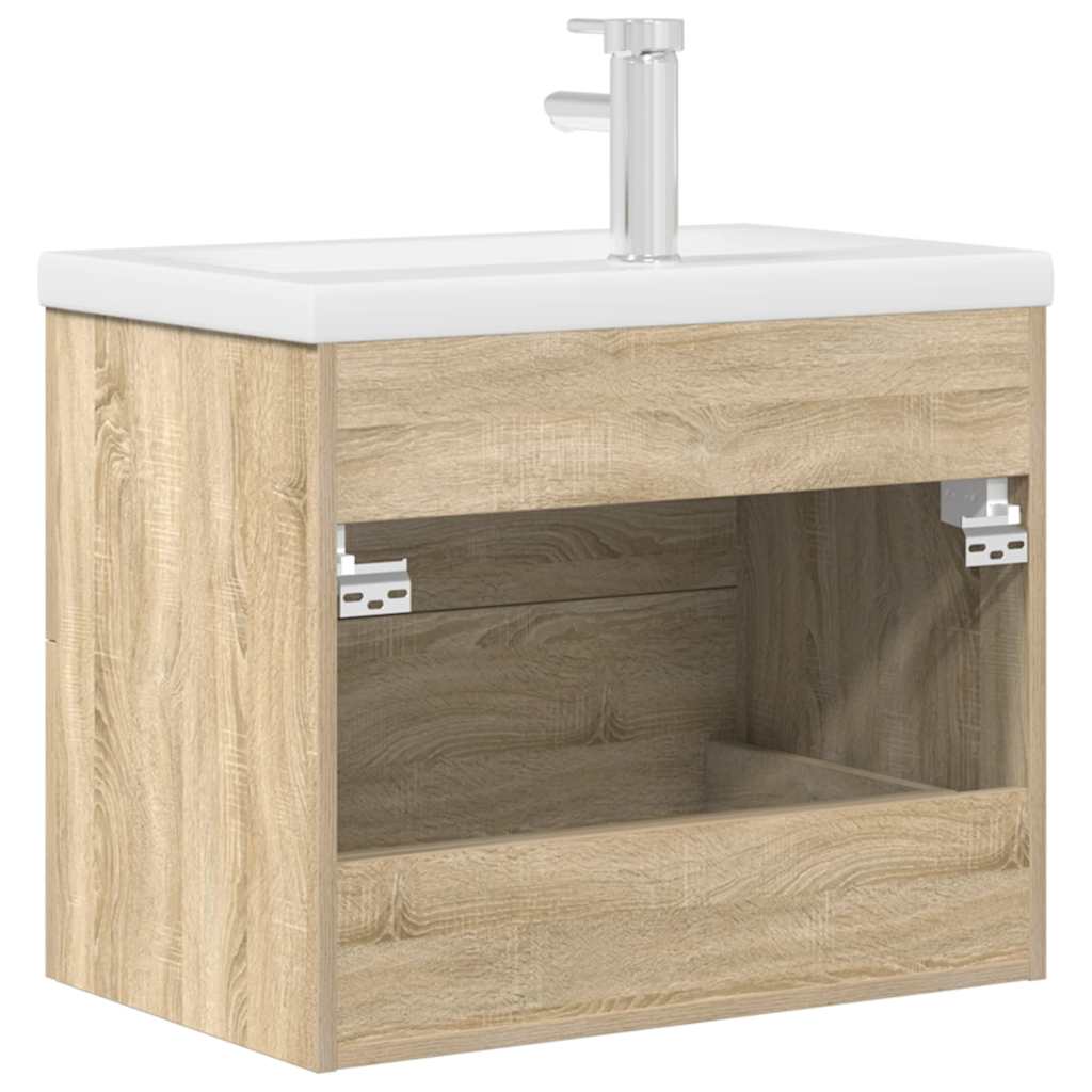 vidaXL 2 Piece Bathroom Furniture Set Sonoma Oak Engineered Wood