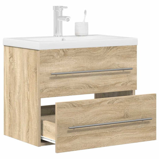 vidaXL 2 Piece Bathroom Furniture Set Sonoma Oak Engineered Wood