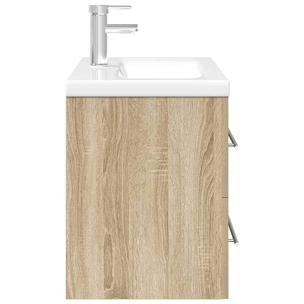 vidaXL 2 Piece Bathroom Furniture Set Sonoma Oak Engineered Wood