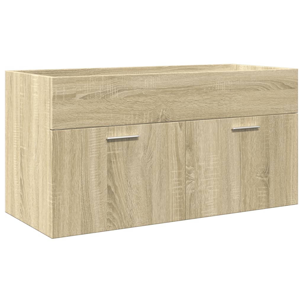 vidaXL 3 Piece Bathroom Furniture Set Sonoma Oak Engineered Wood