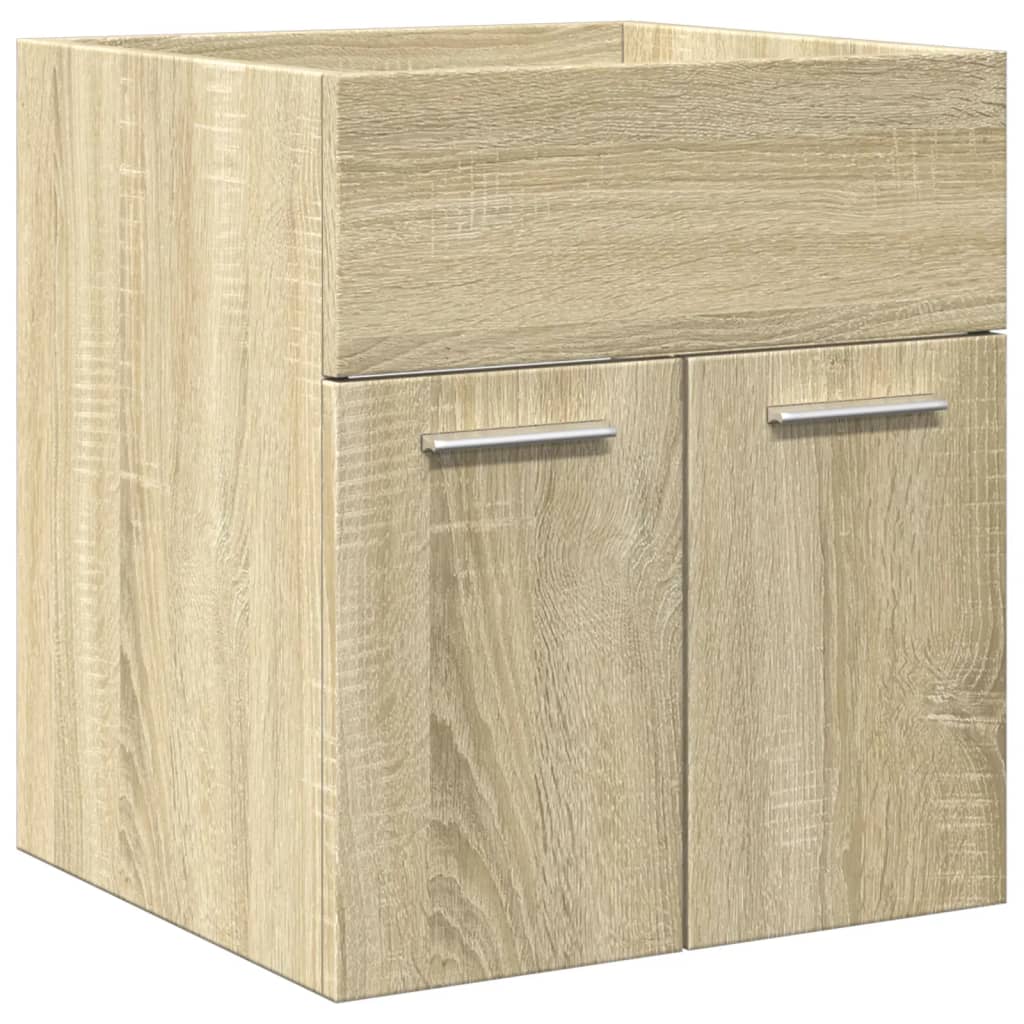 vidaXL 3 Piece Bathroom Furniture Set Sonoma Oak Engineered Wood