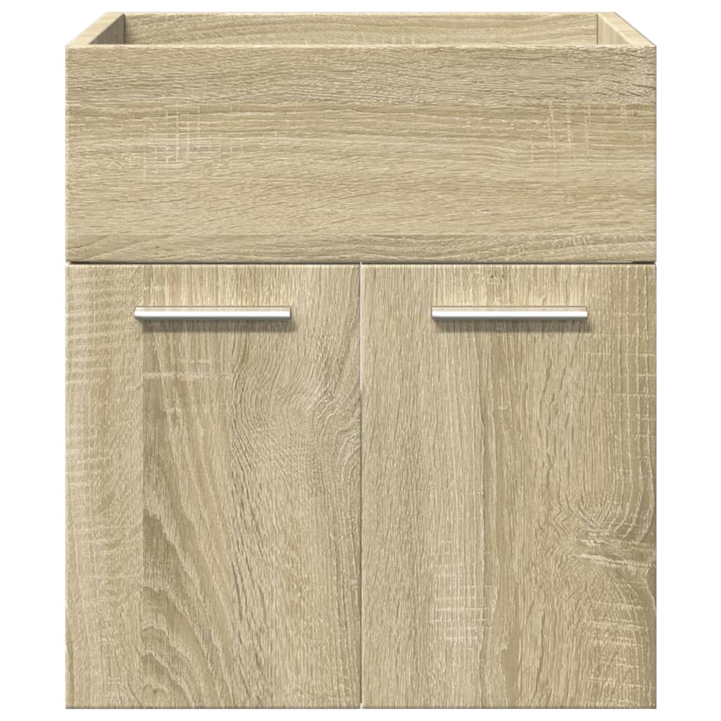 vidaXL 3 Piece Bathroom Furniture Set Sonoma Oak Engineered Wood