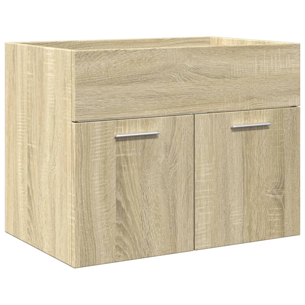 vidaXL 4 Piece Bathroom Furniture Set Sonoma Oak Engineered Wood