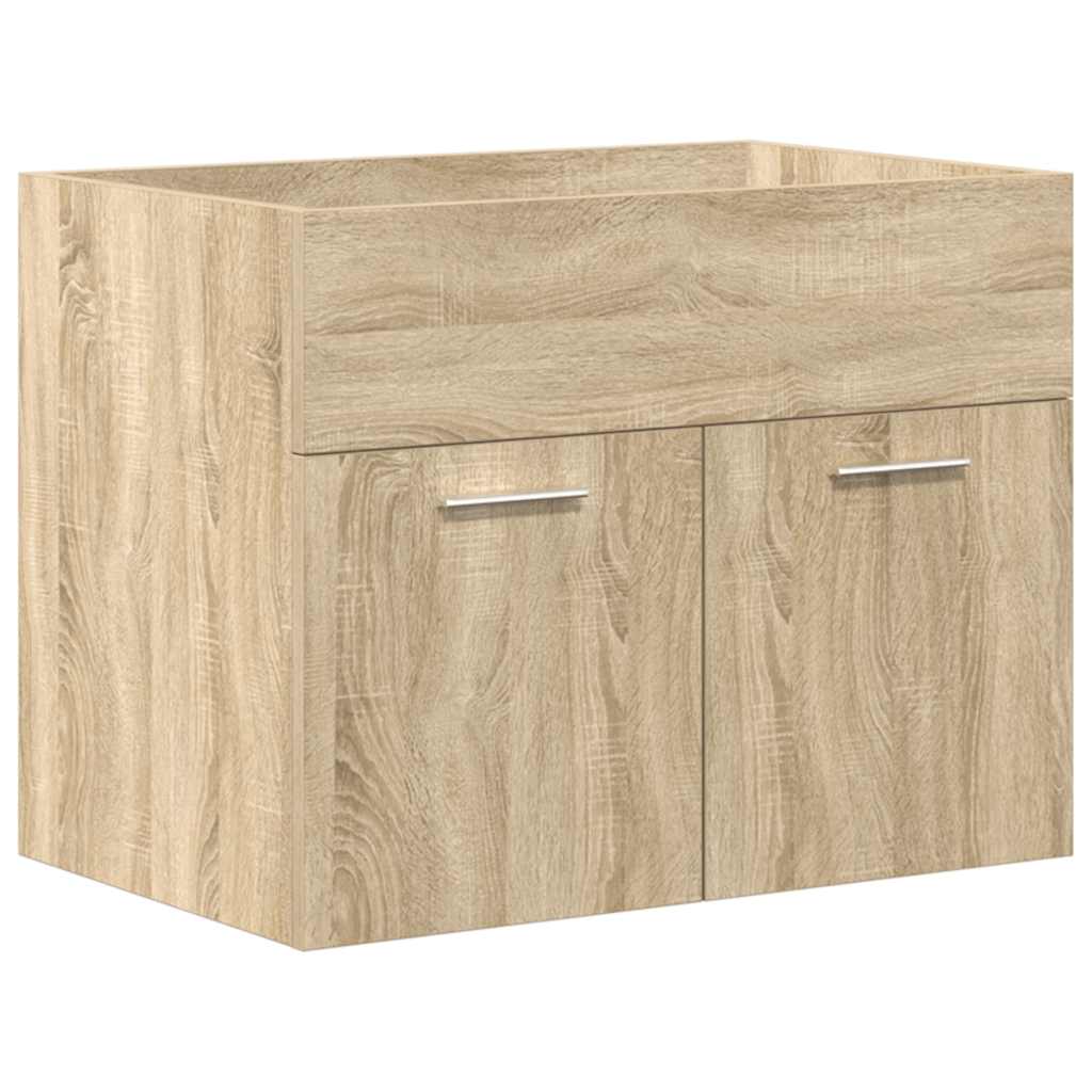 vidaXL Bathroom Sink Cabinet with Built-in Basin and Faucet Sonoma Oak