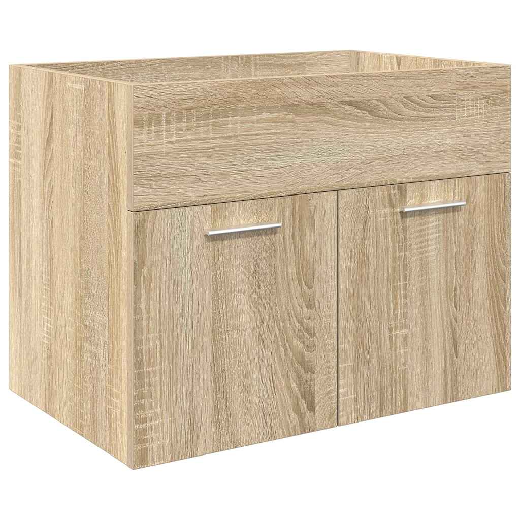 vidaXL 3 Piece Bathroom Furniture Set Sonoma Oak Engineered Wood