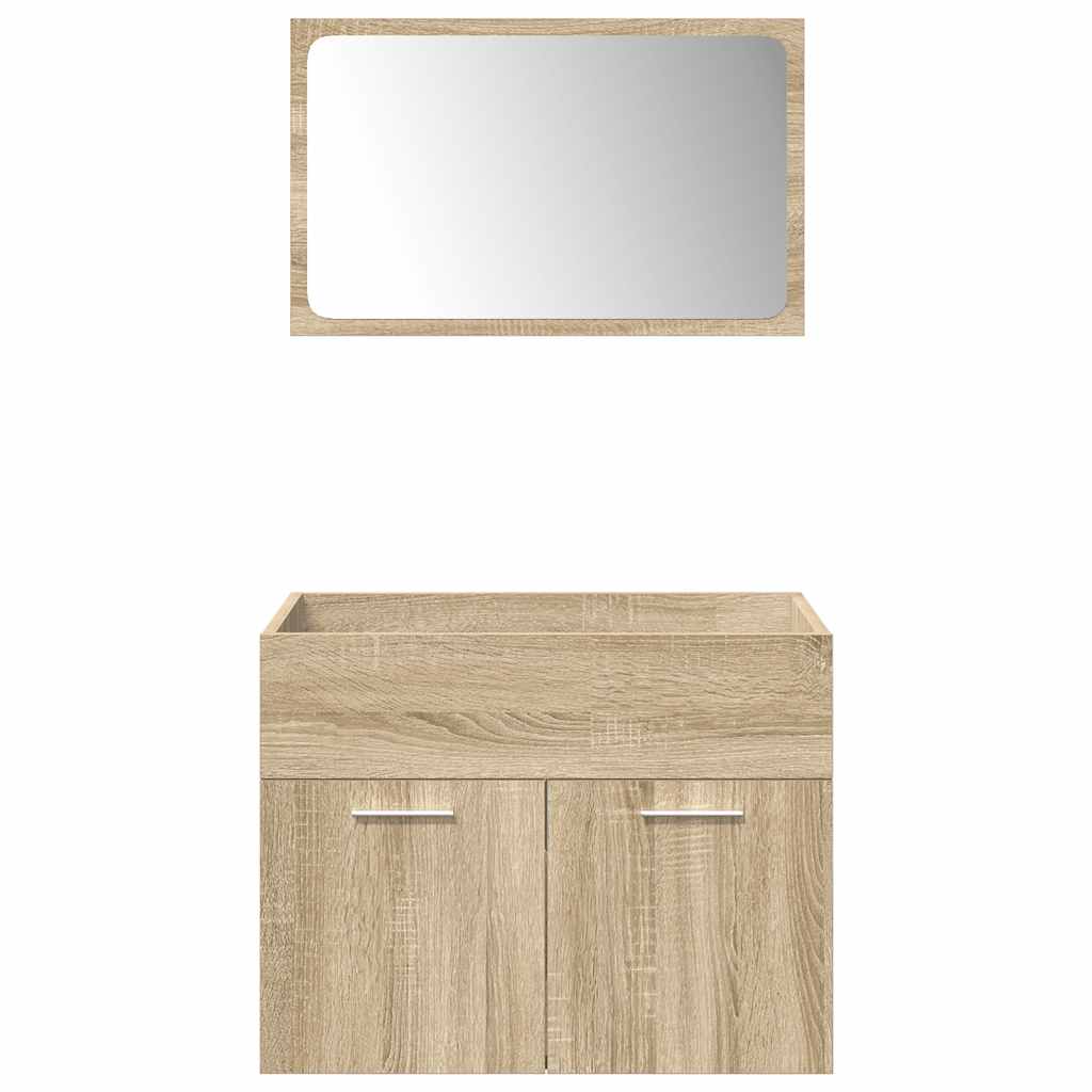 vidaXL 5 Piece Bathroom Furniture Set Sonoma Oak Engineered Wood