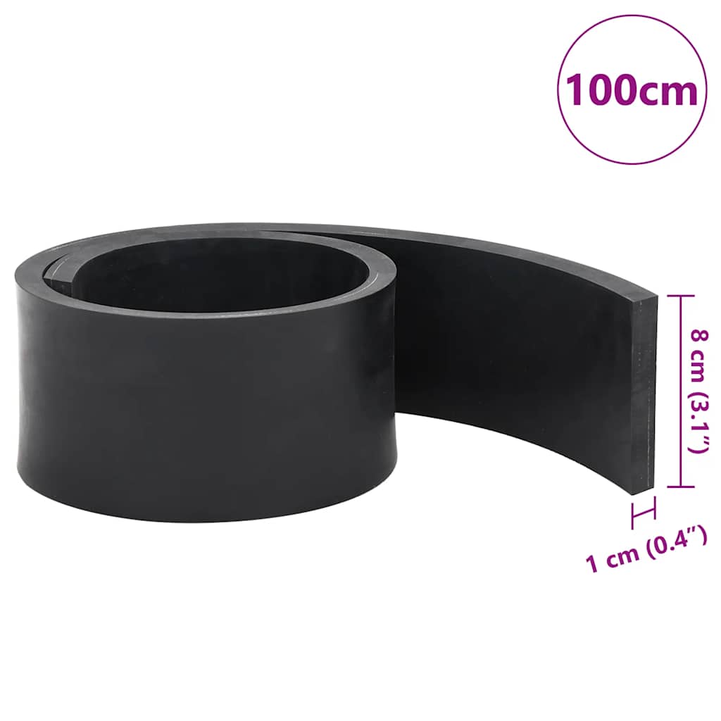 Rubber Edge for Snow Plow Black 100x8x1 cm