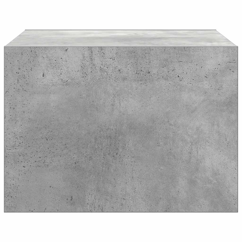 vidaXL Wall-mounted Bedside Cabinets with LED Lights 2 pcs Concrete Grey