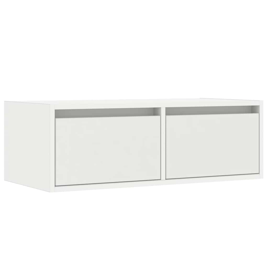 TV Cabinet with LED Lights White 75x35,5x25 cm