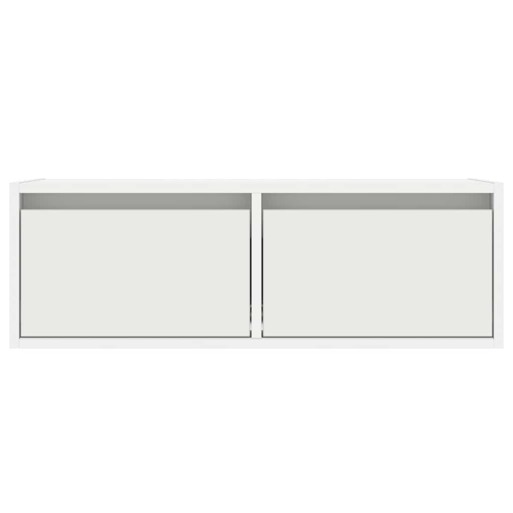 vidaXL TV Cabinet with LED Lights White 75x35.5x25 cm