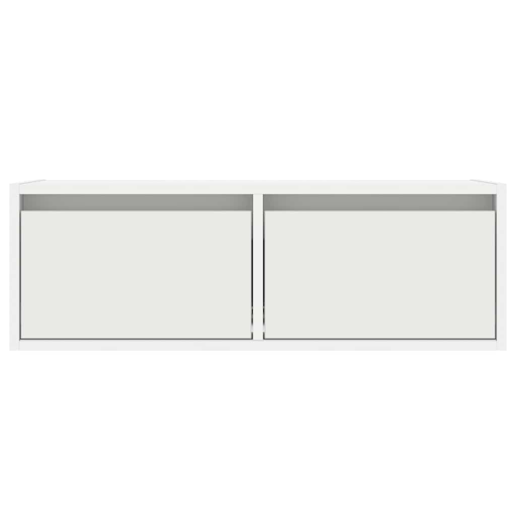 TV Cabinet with LED Lights White 75x35,5x25 cm