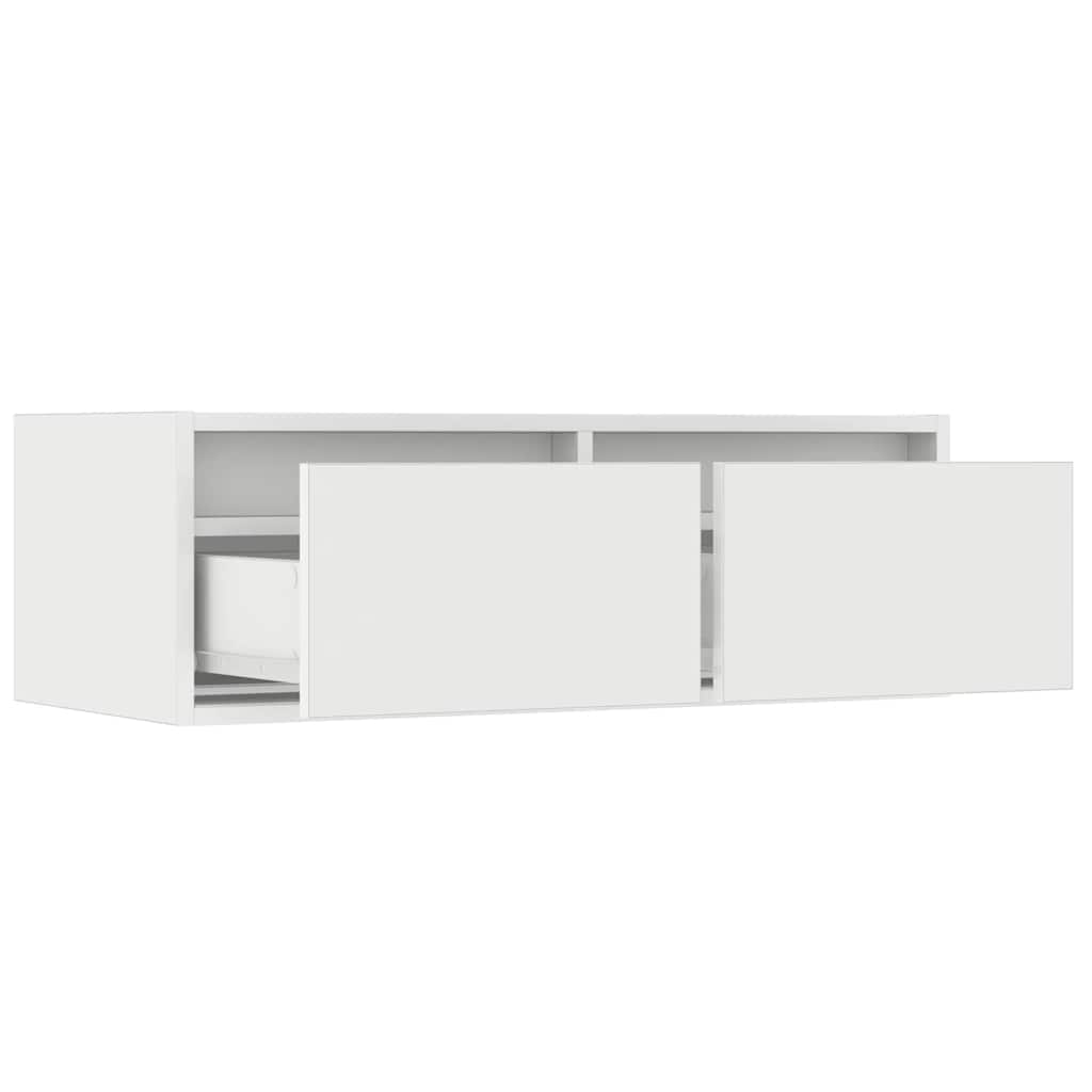 TV Cabinet with LED Lights White 75x35,5x25 cm