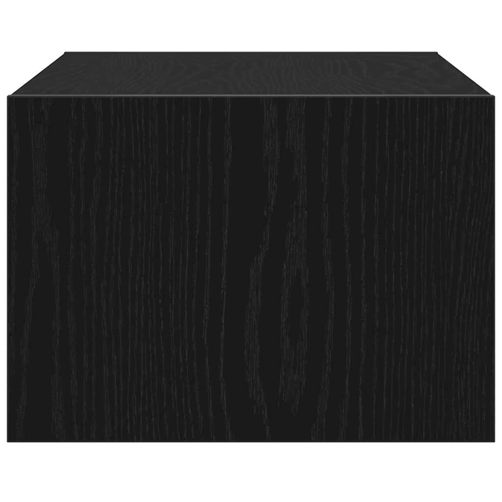 vidaXL TV Cabinet with LED Lights Black Oak 75x35.5x25 cm