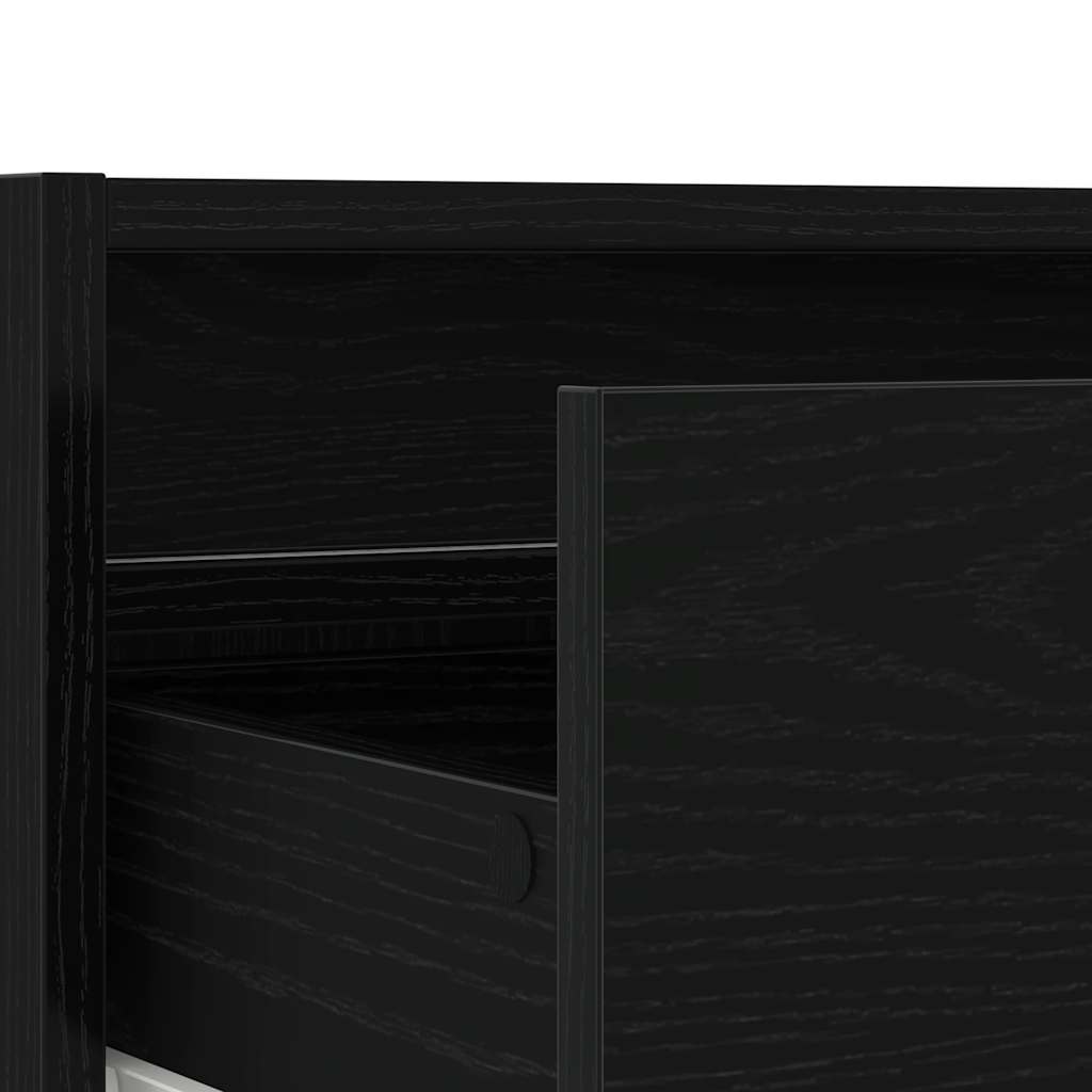 vidaXL TV Cabinet with LED Lights Black Oak 75x35.5x25 cm