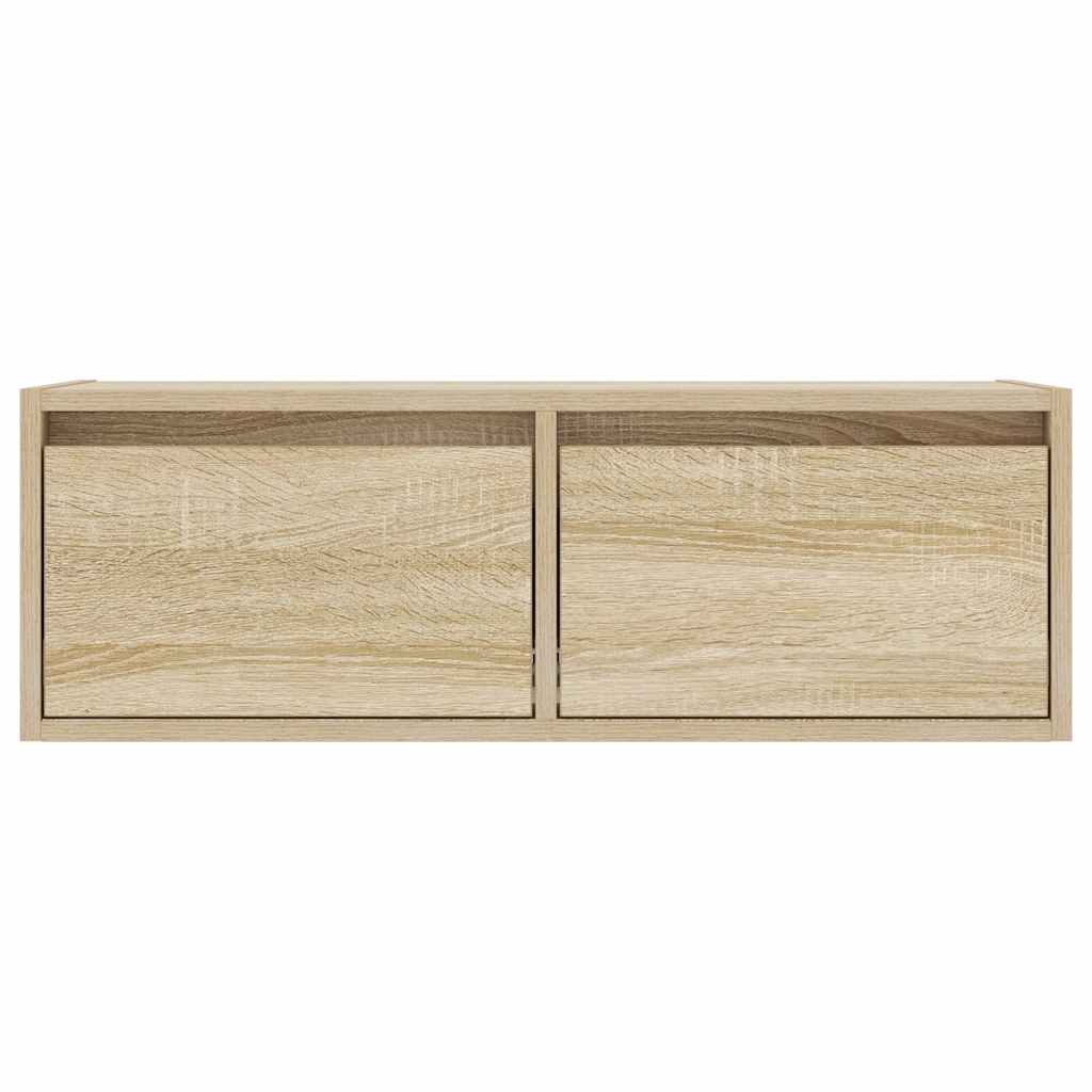 TV Cabinet with LED Lights Sonoma Oak 75x35,5x25 cm