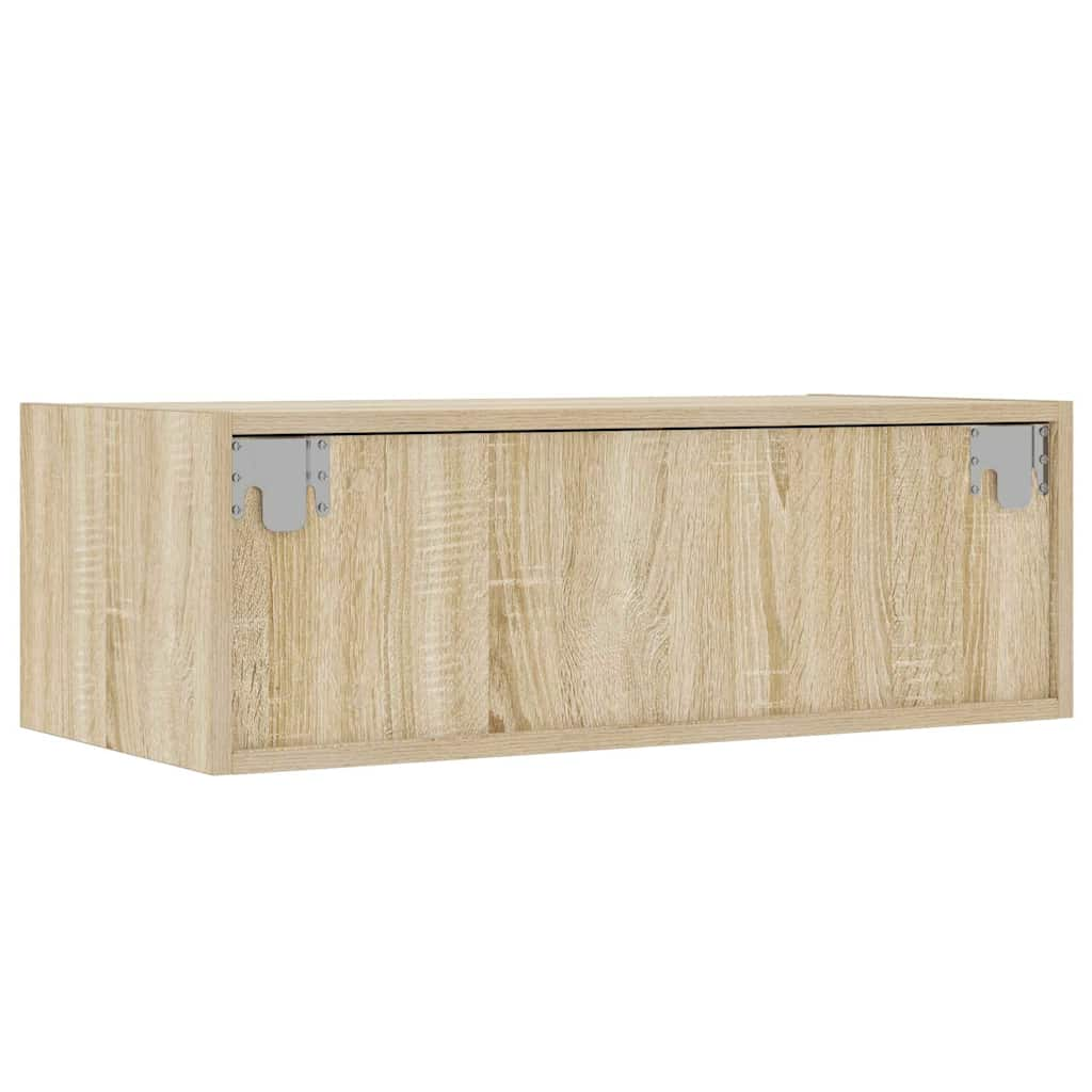 vidaXL TV Cabinet with LED Lights Sonoma Oak 75x35.5x25 cm