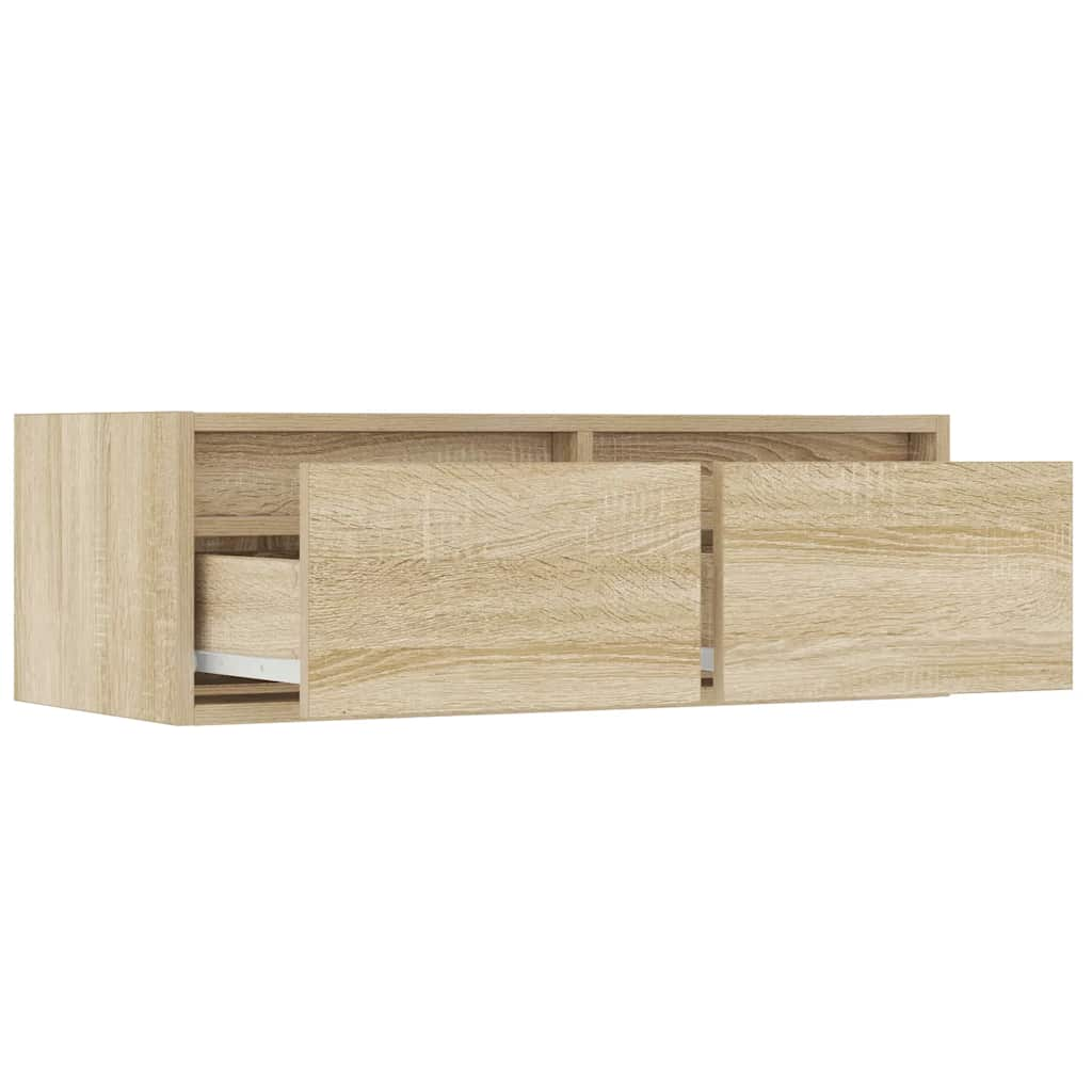 vidaXL TV Cabinet with LED Lights Sonoma Oak 75x35.5x25 cm