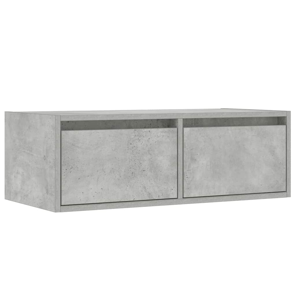 vidaXL TV Cabinet with LED Lights Concrete Grey 75x35.5x25 cm