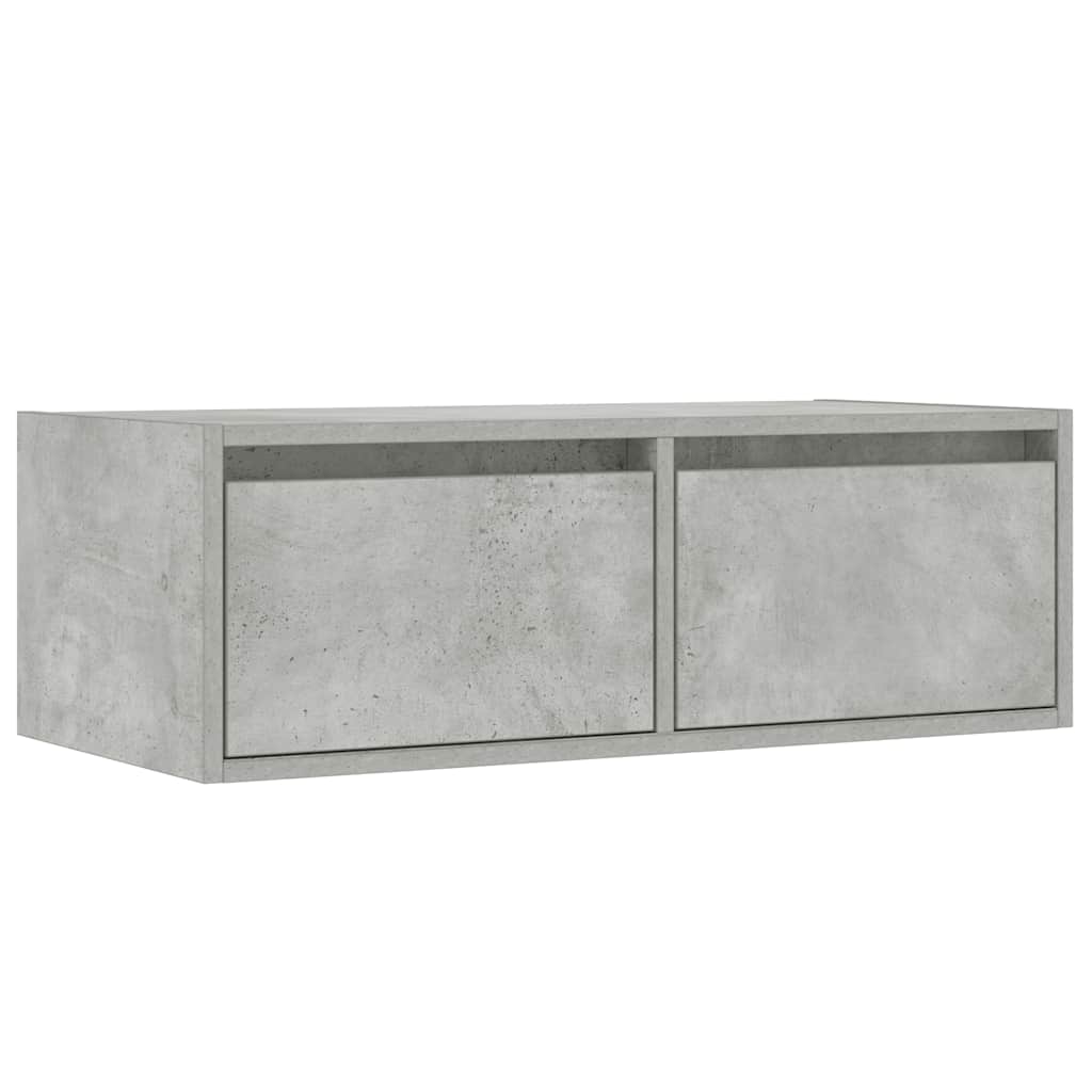 TV Cabinet with LED Lights Concrete Grey 75x35,5x25 cm