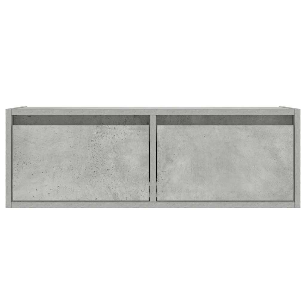 vidaXL TV Cabinet with LED Lights Concrete Grey 75x35.5x25 cm