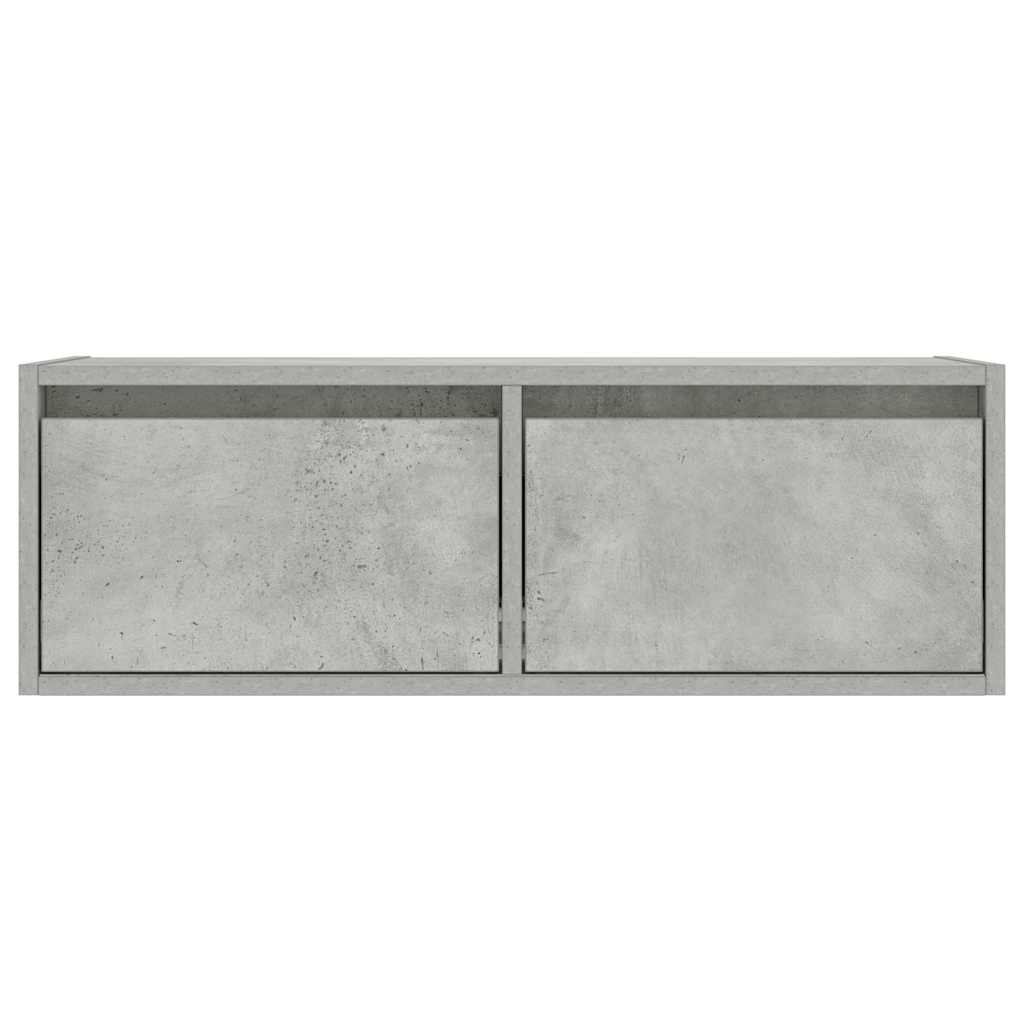 TV Cabinet with LED Lights Concrete Grey 75x35,5x25 cm