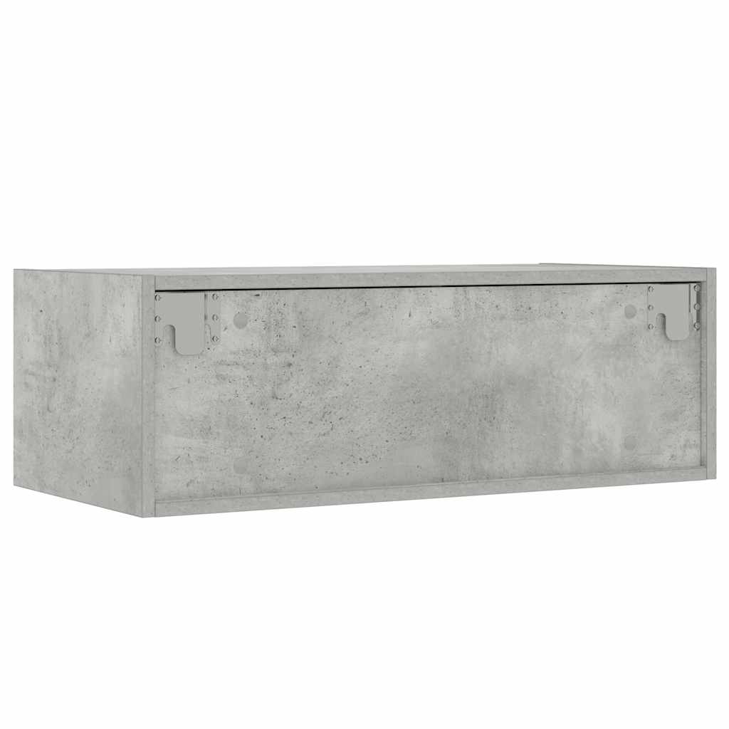 vidaXL TV Cabinet with LED Lights Concrete Grey 75x35.5x25 cm