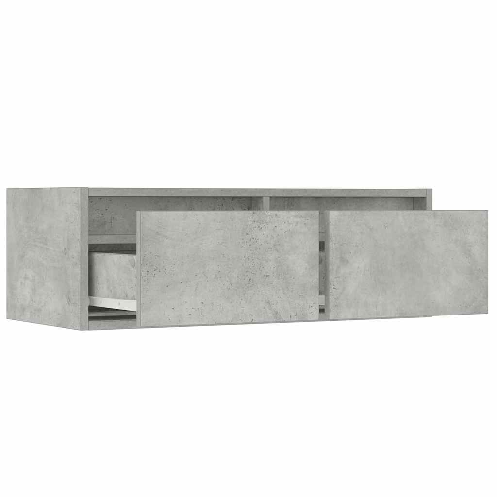 vidaXL TV Cabinet with LED Lights Concrete Grey 75x35.5x25 cm