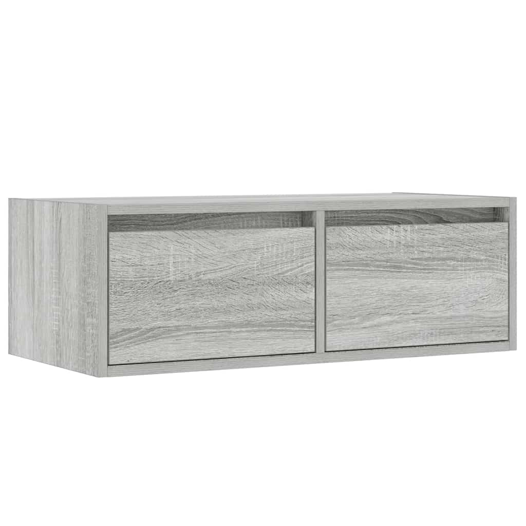 vidaXL TV Cabinet with LED Lights Grey Sonoma 75x35.5x25 cm