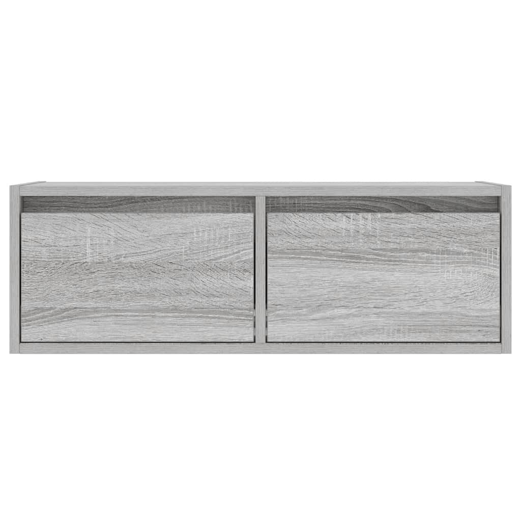 vidaXL TV Cabinet with LED Lights Grey Sonoma 75x35.5x25 cm