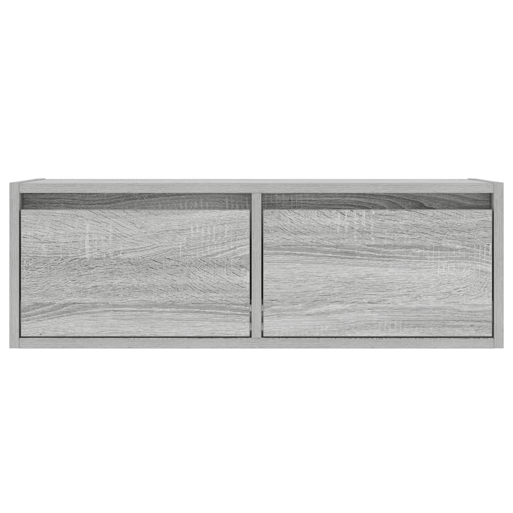 TV Cabinet with LED Lights Grey Sonoma 75x35,5x25 cm