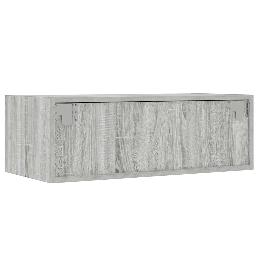 vidaXL TV Cabinet with LED Lights Grey Sonoma 75x35.5x25 cm