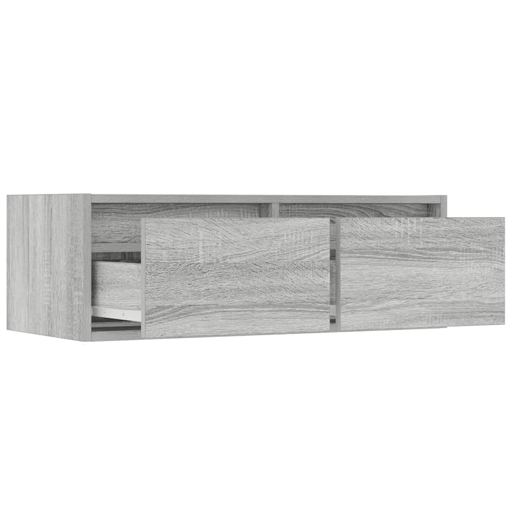 vidaXL TV Cabinet with LED Lights Grey Sonoma 75x35.5x25 cm