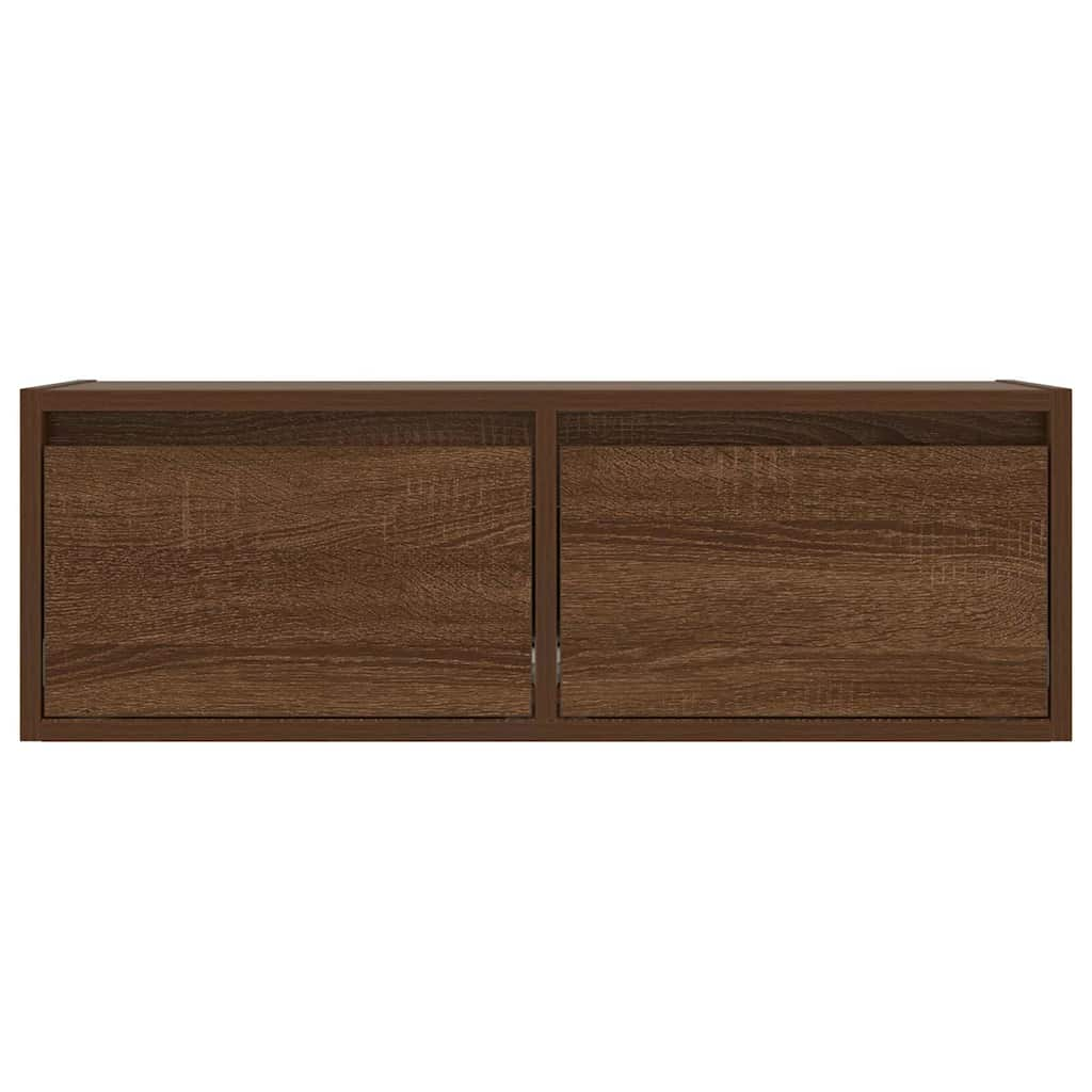 vidaXL TV Cabinet with LED Lights Brown Oak 75x35.5x25 cm