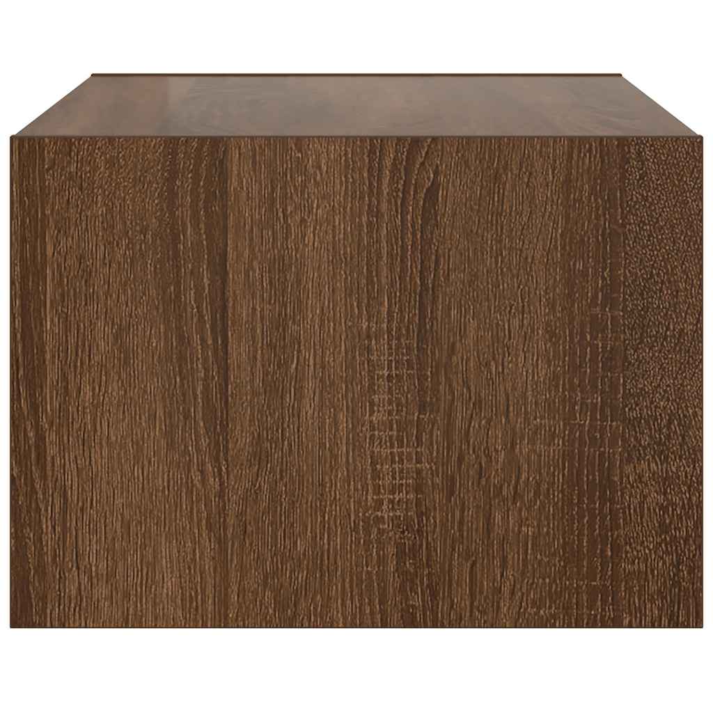 vidaXL TV Cabinet with LED Lights Brown Oak 75x35.5x25 cm