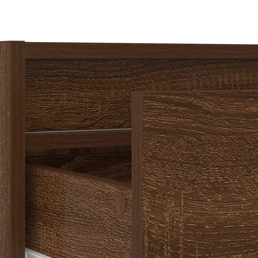 vidaXL TV Cabinet with LED Lights Brown Oak 75x35.5x25 cm