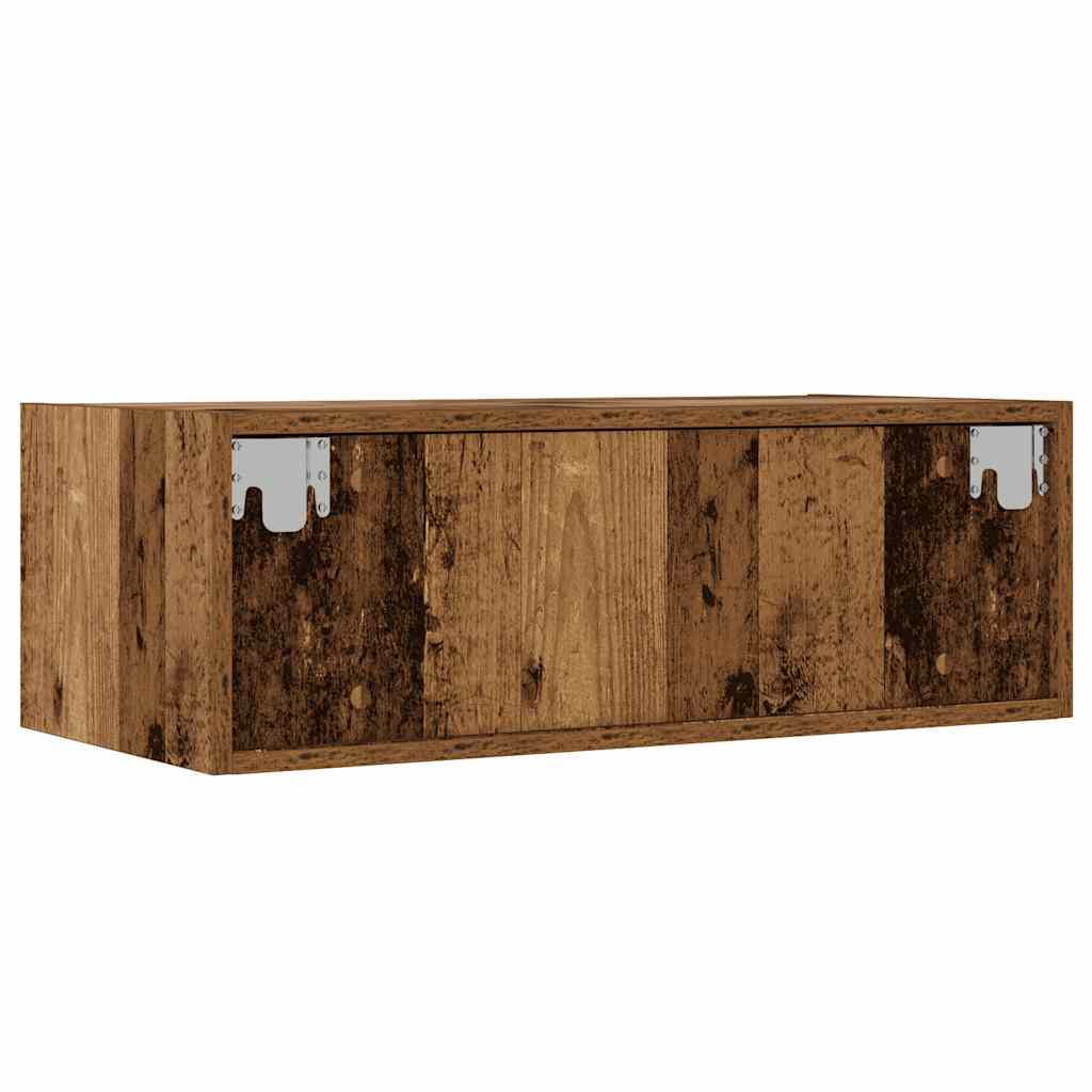 vidaXL TV Cabinet with LED Lights Old Wood 75x35.5x25 cm