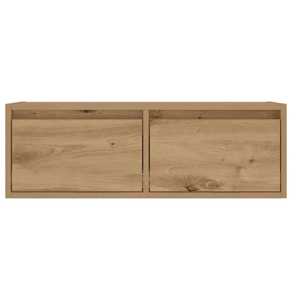 TV Cabinet with LED Lights Artisan Oak 75x35,5x25 cm